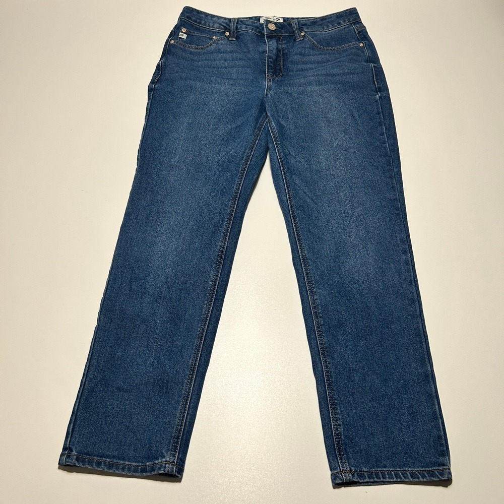 Seven7 Womens Straight Leg Jeans Size 8 Medium Wash Stretch Denim Blue Pants